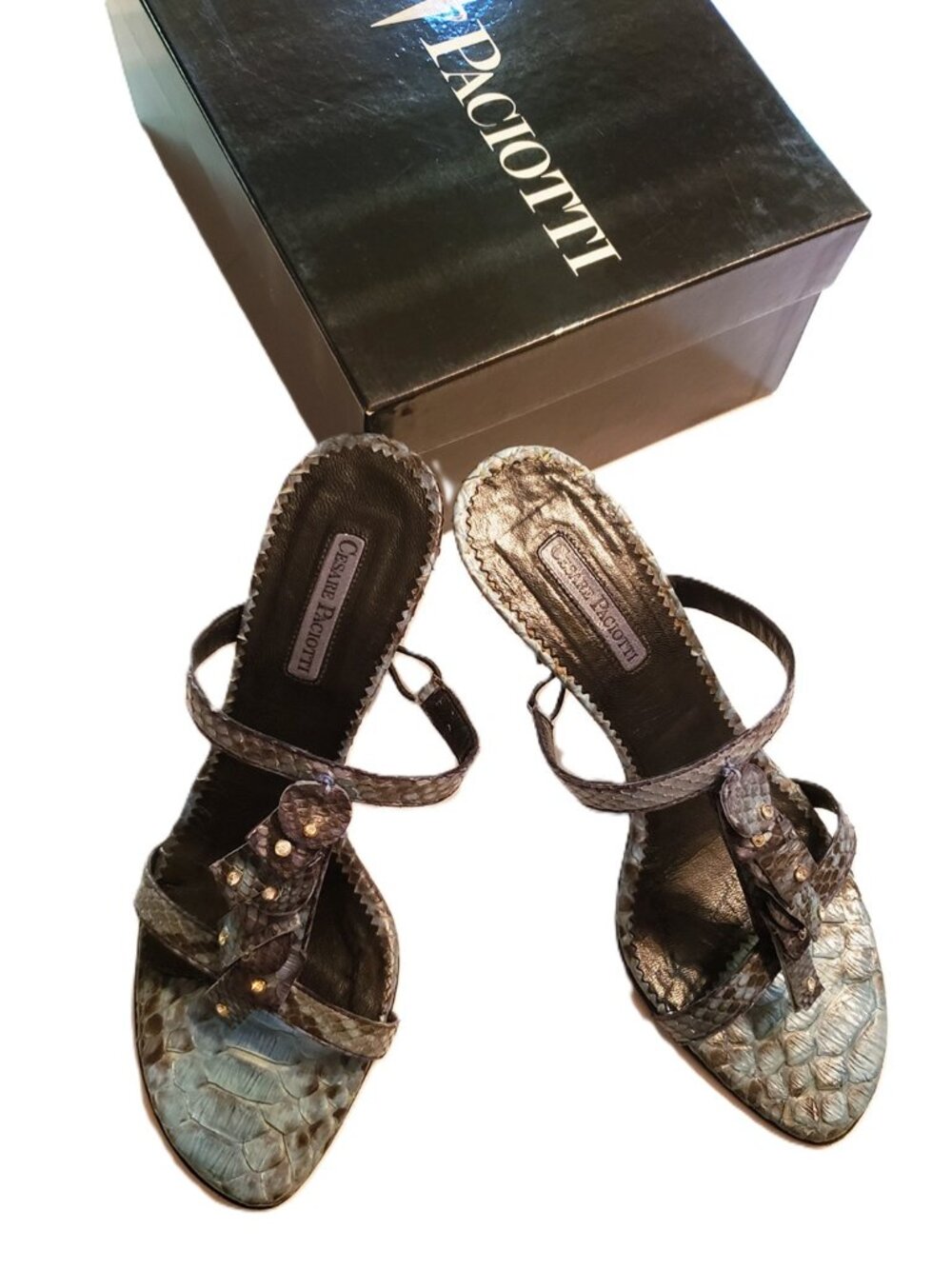 Cesare Paciotti leather sandal heels